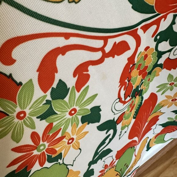 House Dress MuMu Maxi 1970 Pockets Groovy Poly Vintage Floral Print Long Sleeve - Picture 11 of 12